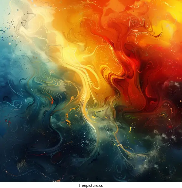 Abstract Painting in Vibrant Colors