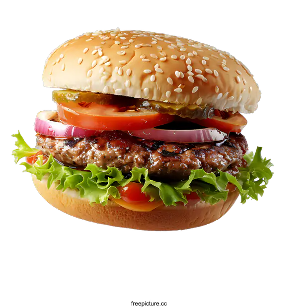 [Transparent Background PNG]Classic Cheeseburger on a White Background