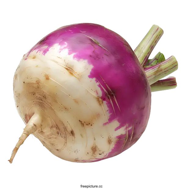 [Transparent Background PNG]Fresh Purple Top Turnip Isolated on White Background