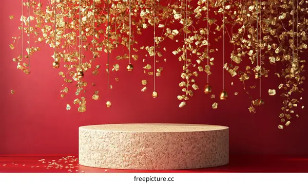 Luxury Gold and Red Product Display