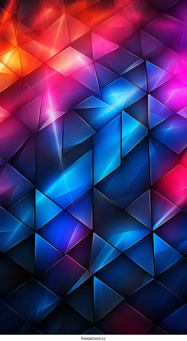 Blue and Pink Geometric Shapes