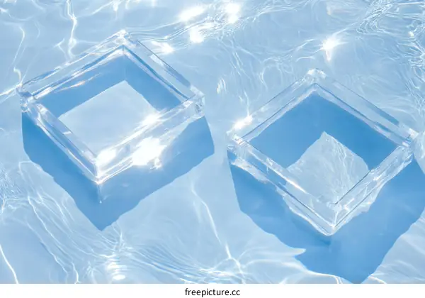 Transparent Square Box Floating on Water