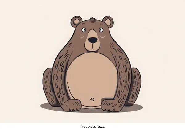 Cute Brown Bear Cartoon Illustration