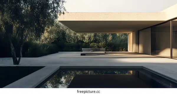 Modern Architecture with Minimalist Design and Swimming Pool