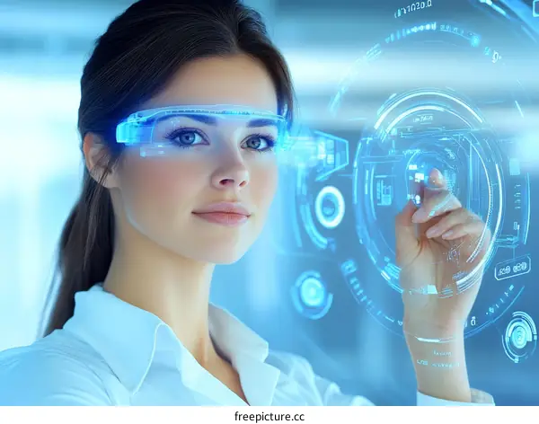 Future Technology Augmented Reality Woman