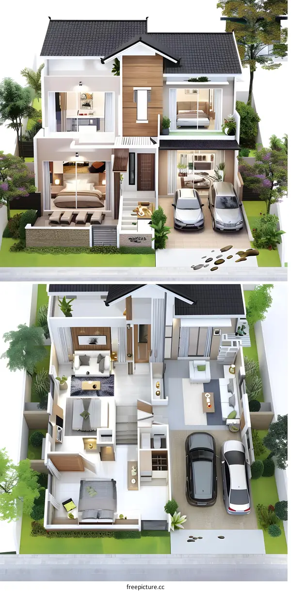 Modern Two Storey House Floor Plan