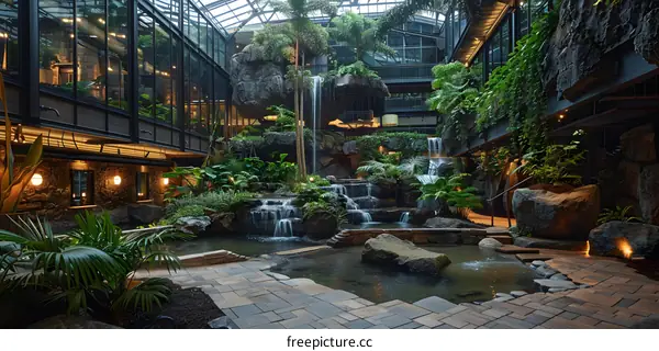 Indoor Waterfall Garden Oasis