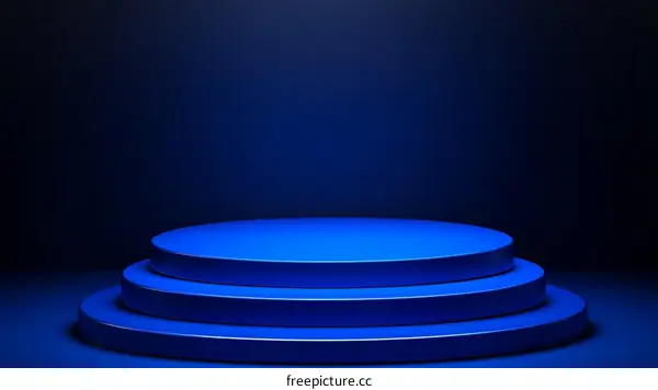 Abstract Blue Stage Display Platform