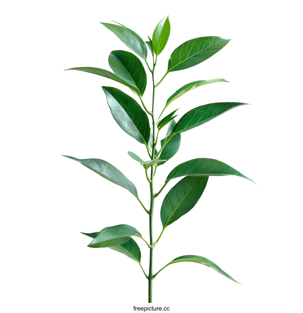[Transparent Background PNG]Close-up photo of a green plant with many leaves on a white background