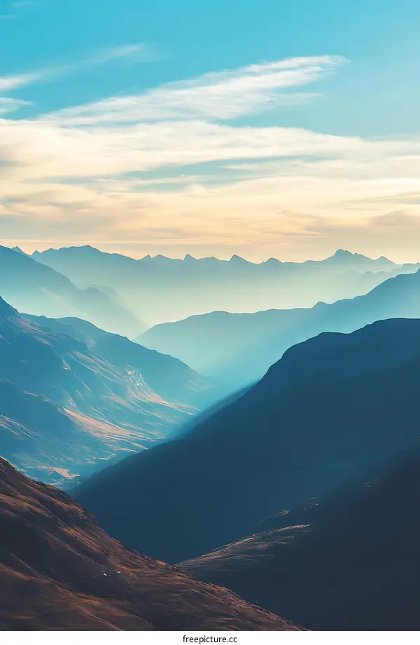 Blue Mountain Range Under a Clear Sky
