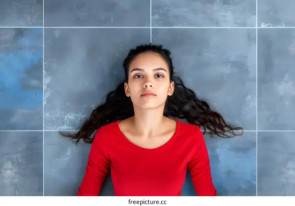 Young Woman Lying on the Floor