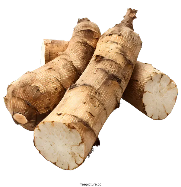 [Transparent Background PNG]Fresh Taro Root on White Background