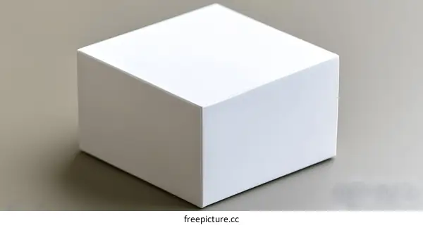 White Cube on Gray Background