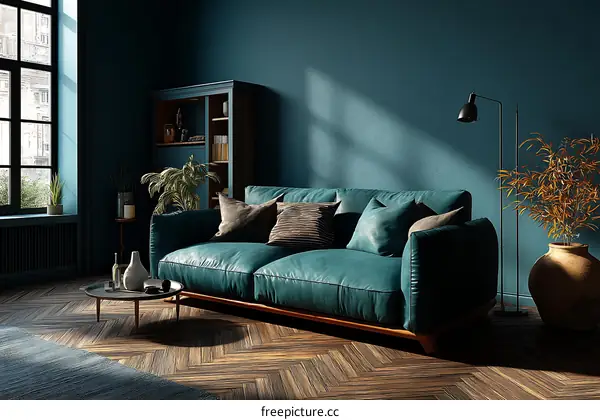 Teal Living Room Interior Design
