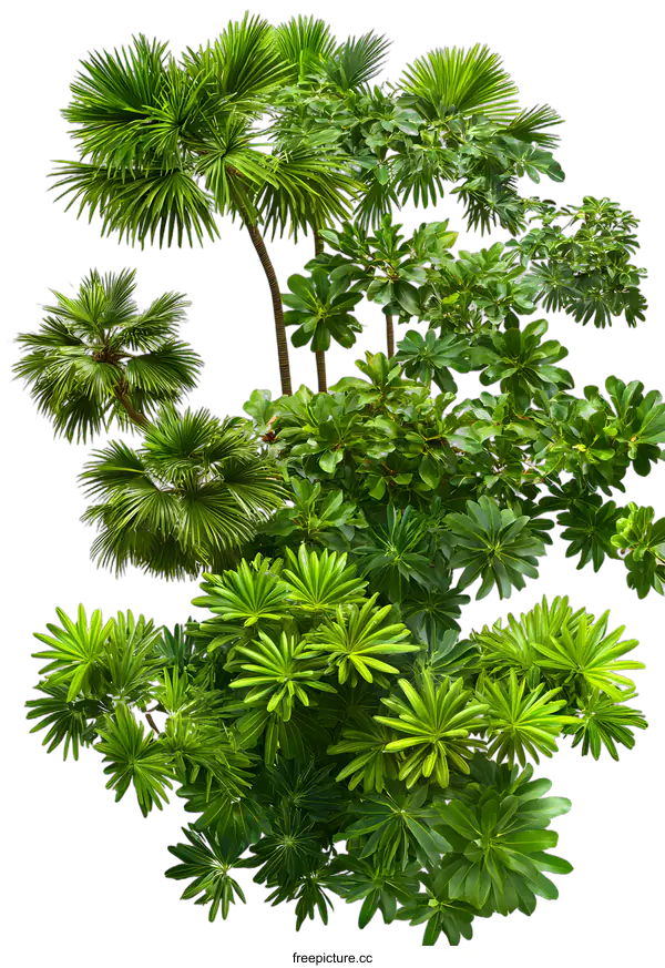[Transparent Background PNG]Tropical Plants Isolated on White Background