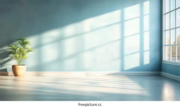 Empty Room with Sunlight and Plant