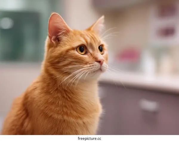 Orange Cat in a Veterinary Clinic