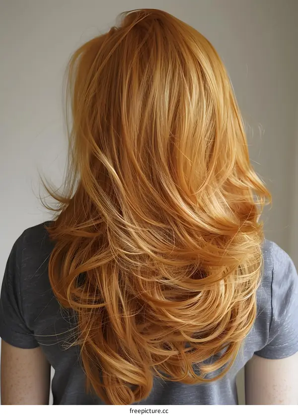 A woman with long red hair