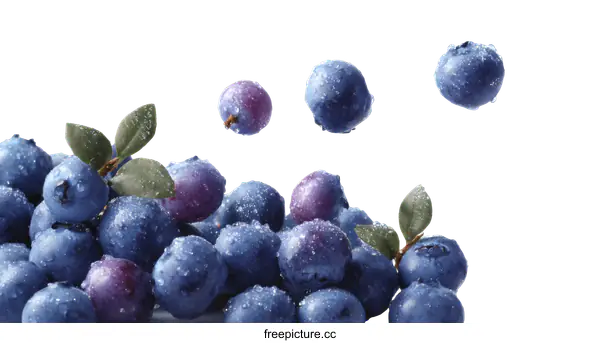 [Transparent Background PNG]Fresh Blueberries with Water Droplets