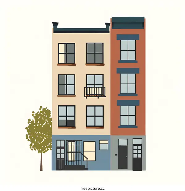 Townhouse Building Illustration