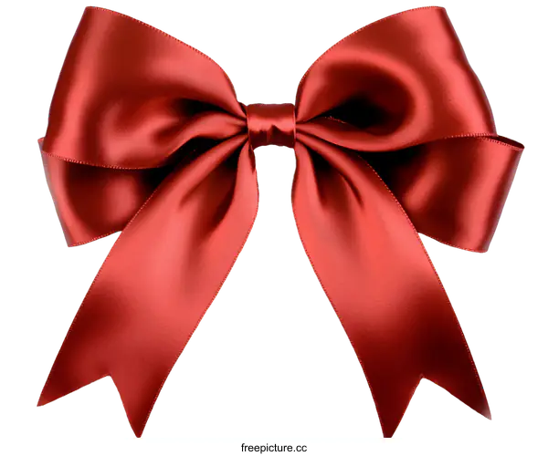 [Transparent Background PNG]Beautiful Red Satin Ribbon Bow