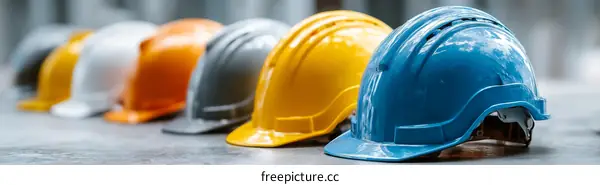 Safety Hard Hats in Various Colors