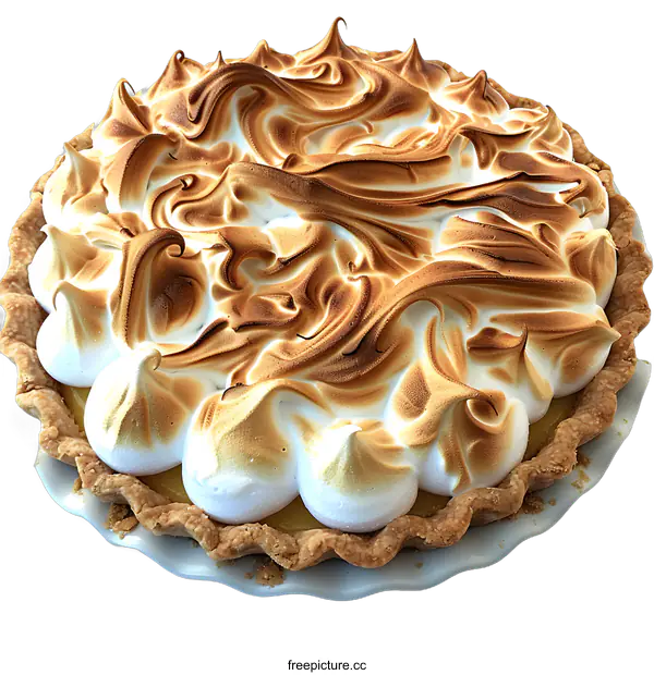 [Transparent Background PNG]A picture of a lemon meringue pie