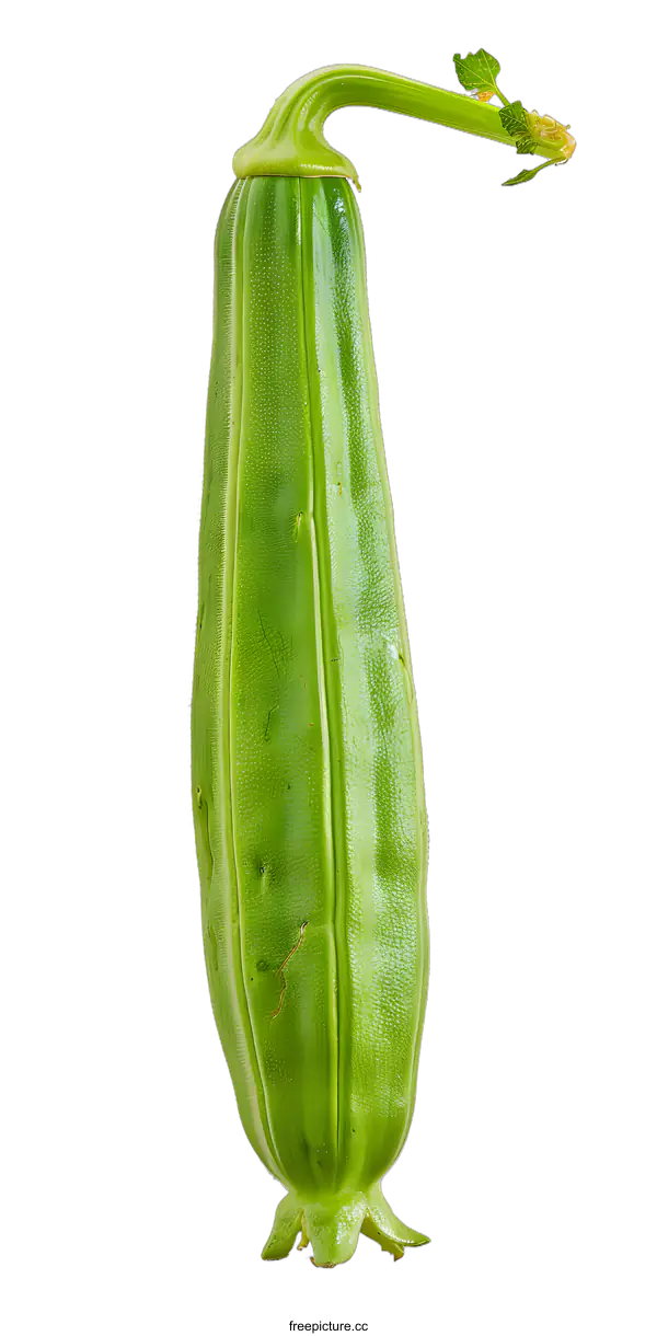 [Transparent Background PNG]Green Okra Vegetable Isolated On White Background