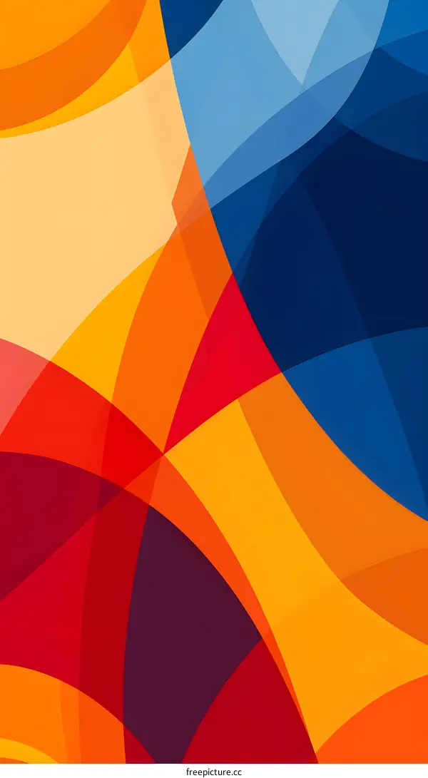 Abstract Geometric Background with Overlapping Colorful Shapes