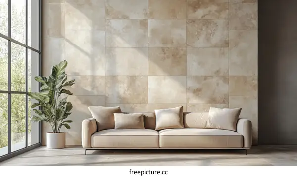 Modern Beige Living Room Interior Design