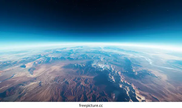 Arid Desert Planet Landscape From Space