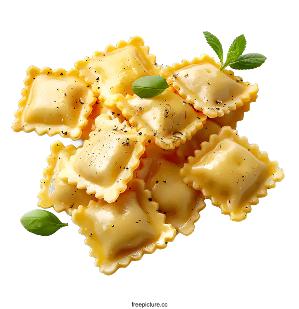 [Transparent Background PNG]pasta with basil