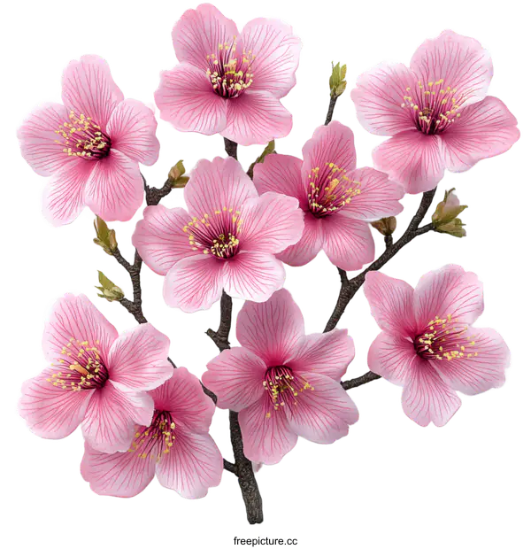 [Transparent Background PNG]Delicate Pink Cherry Blossoms Arrangement