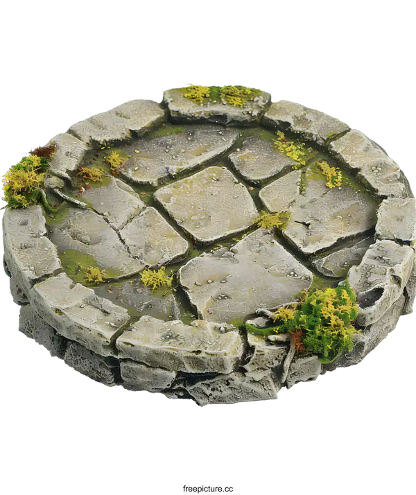 [Transparent Background PNG]Stone Base With Grass Texture