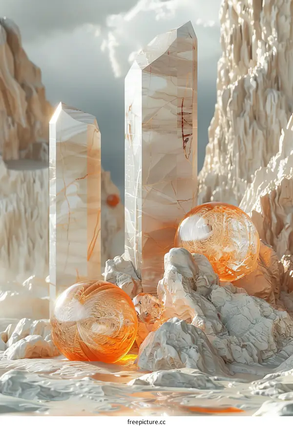 Abstract Crystal Landscape Composition