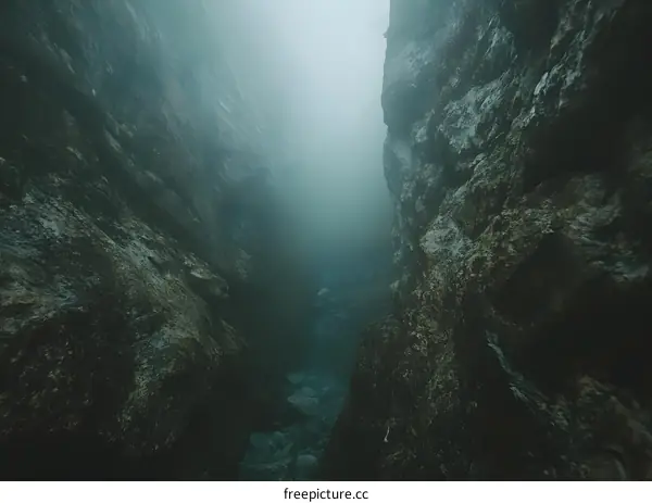 Foggy Gorge in the Mountains