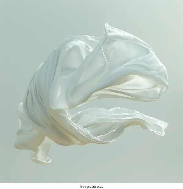 White Fabric Cloth Flying In The Air