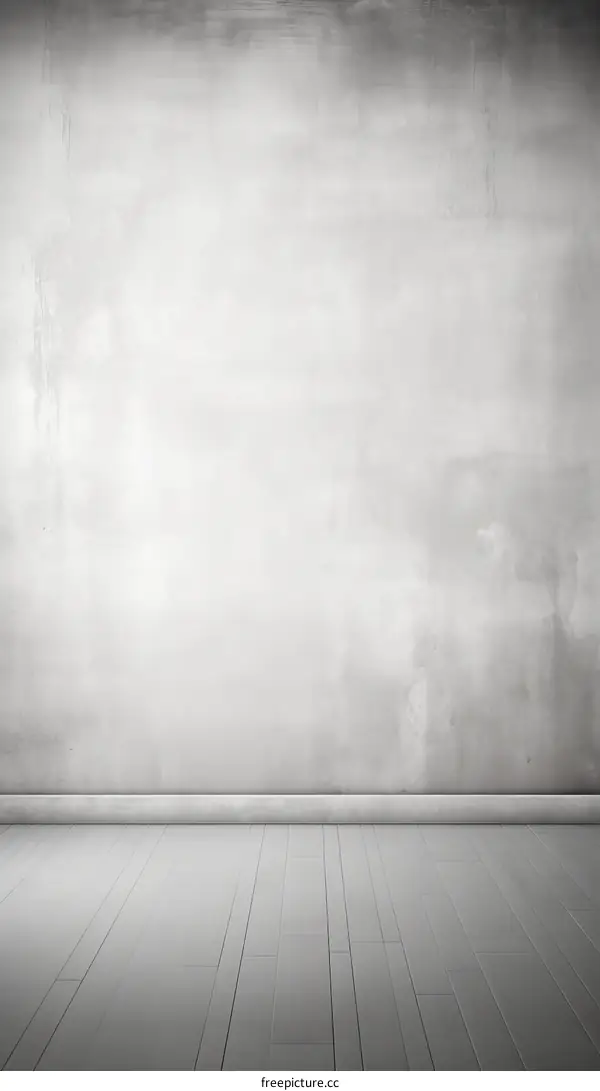 Empty room with wooden floor and concrete wall