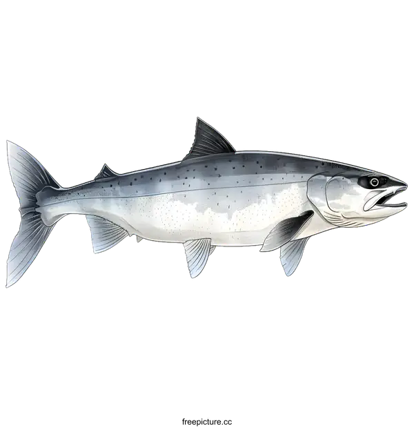 [Transparent Background PNG]Illustration of a Coho Salmon