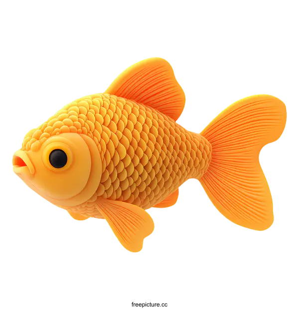[Transparent Background PNG]Cartoon Goldfish Illustration on White Background