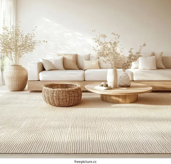 Modern Beige Living Room Interior Design