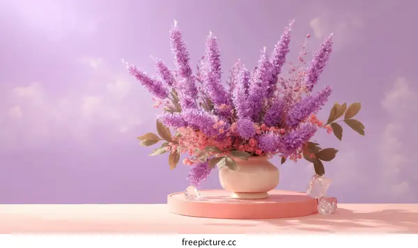Beautiful Purple Flower Arrangement in Vase