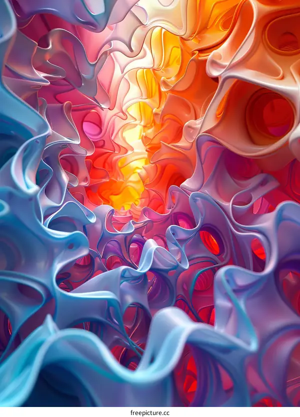 Colorful 3D Molecular Structure Art Rendering