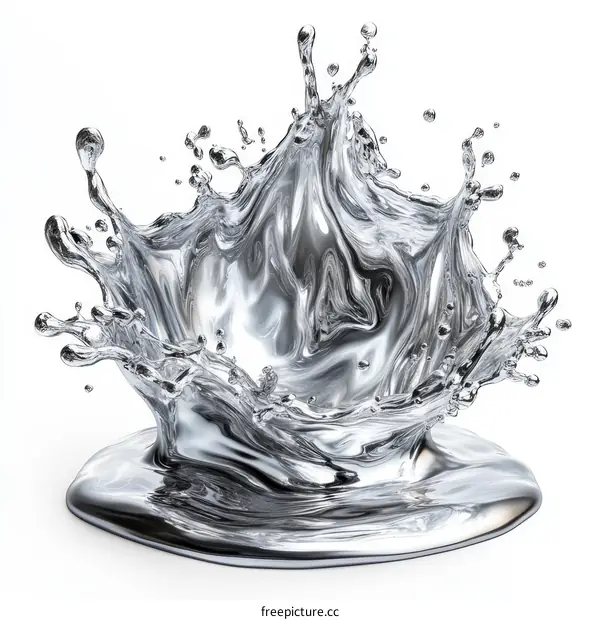 Silver Liquid Splash Artwork