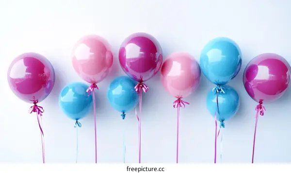 Colorful Balloons on White Background