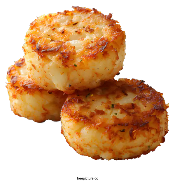 [Transparent Background PNG]three hash brown potato pancakes