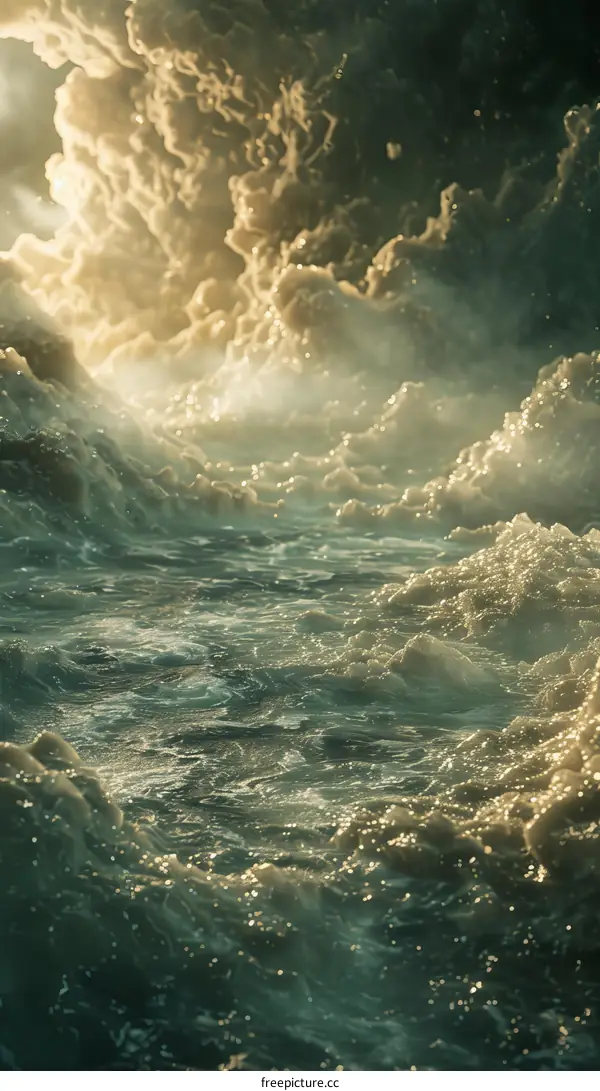 Bioluminescent Plankton Glowing in the Ocean