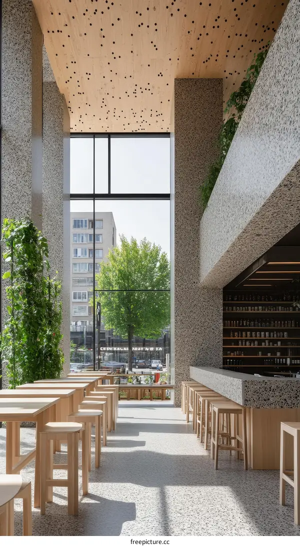 Modern Cafe Interior Design with Natural Light