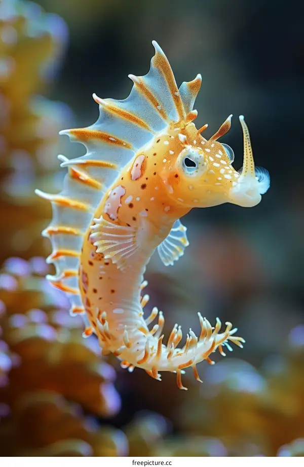 Orange pygmy seahorse