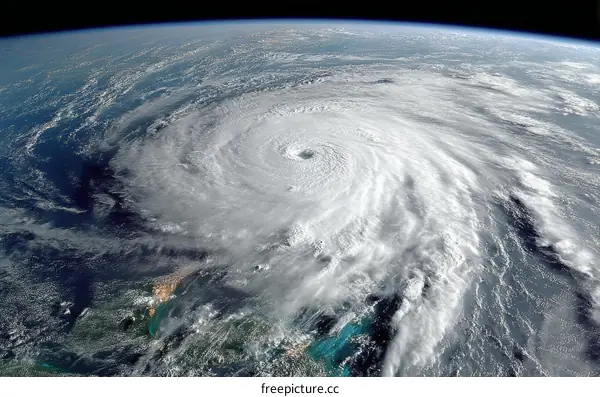 Satellite Image of a Powerful Hurricane